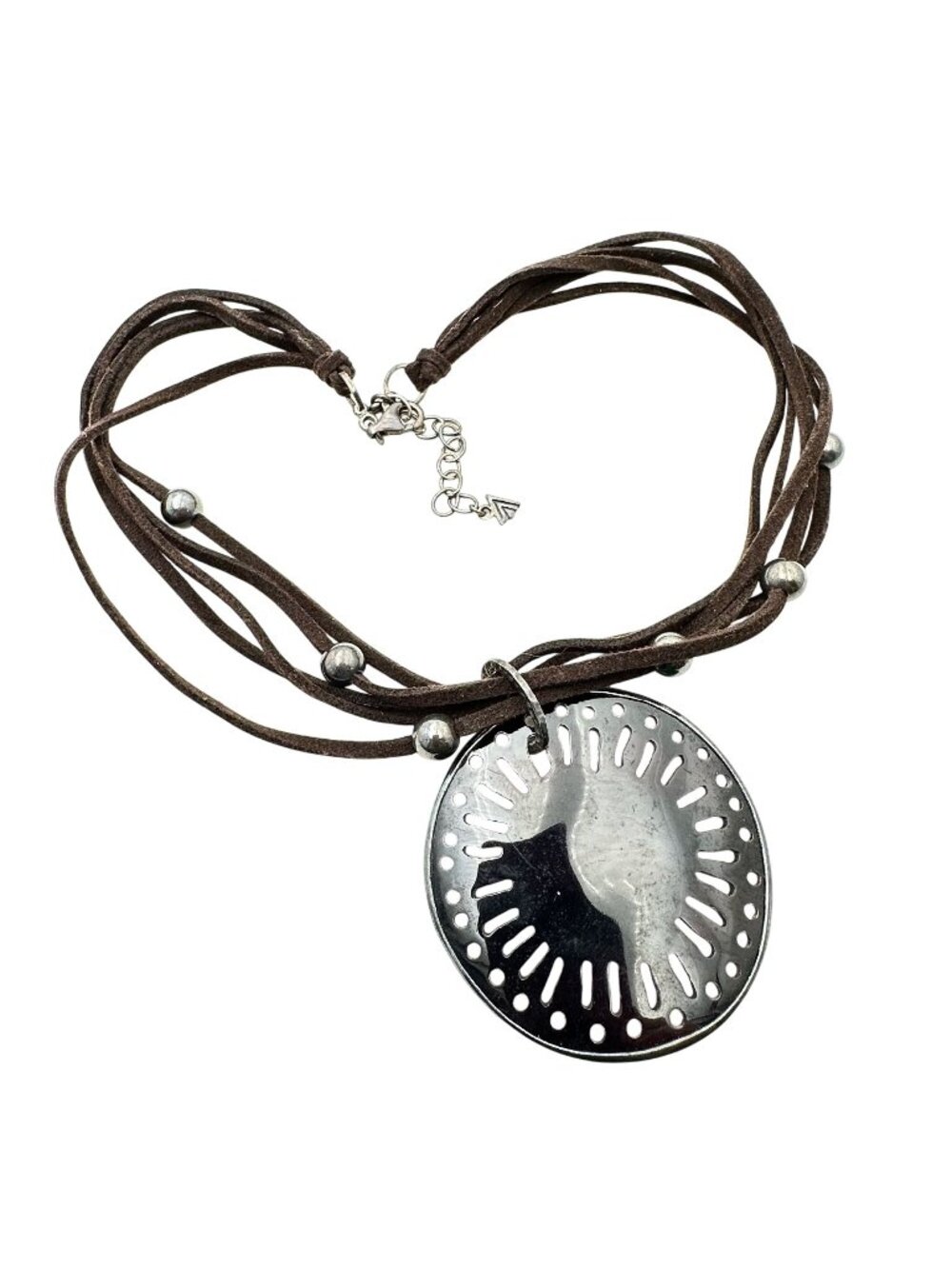 Silpada Shell Pendant Necklace Sterling Silver Brown N1433